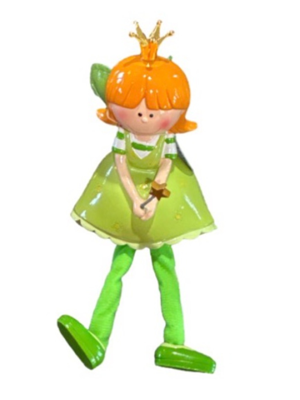 Green Fairy Princess shelf  sitter piggy bank  Orange Hair